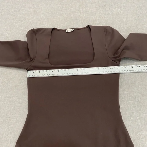 Free People intimately Truth or Square Bodysuit Small Brown Long sleeve Thong - Picture 9 of 12